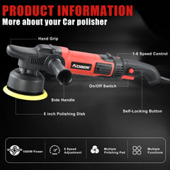 AOBEN Buffer Polisher ergonomic side-handle reduces fatigue during detailing