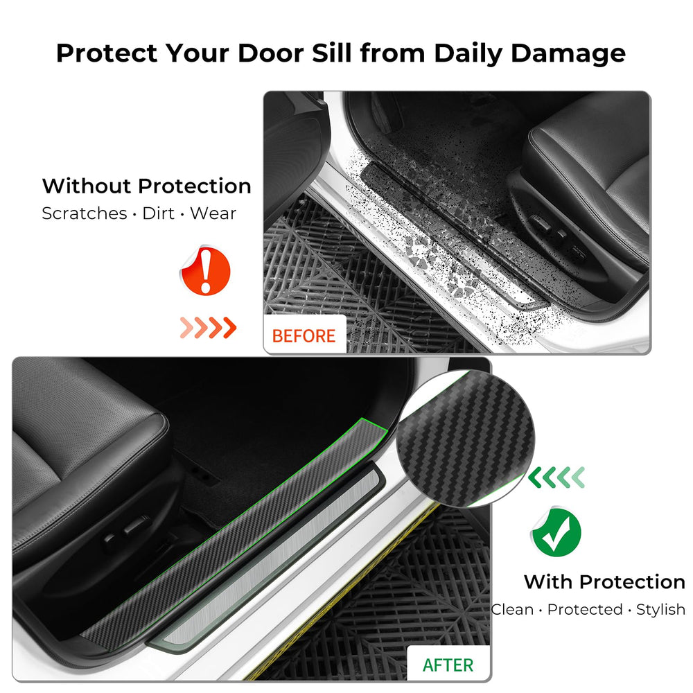 Aochinmoto door sill protector shields entry areas from scuffs and dirt.
