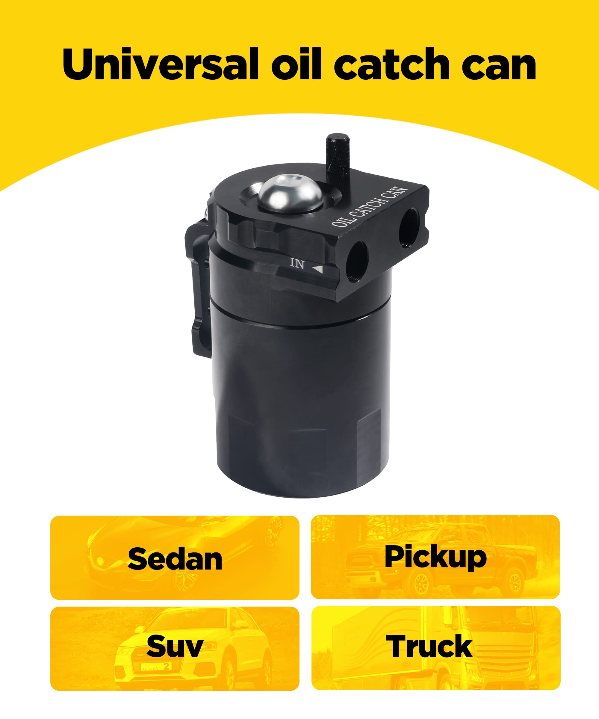 AOCISKA oil catch can baffled detail highlights efficient oil separation for cleaner intake.