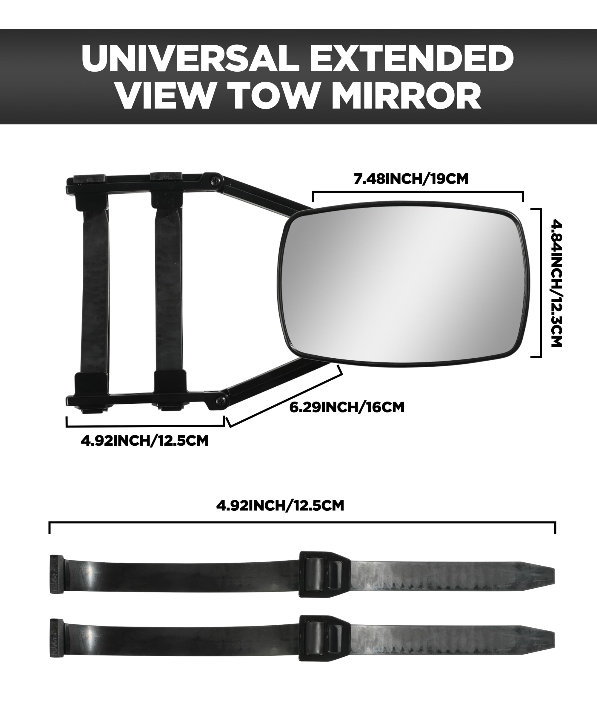 AOCISKA universal clip-on mirror fits cars, trucks, and trailers