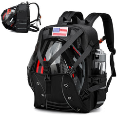 Aocrin helmet backpack front view, ideal for hands-free helmet transport.