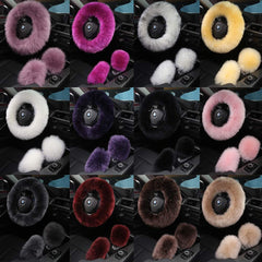 AOGELAN handbrake cover in fluffy wool offers warm secure grip