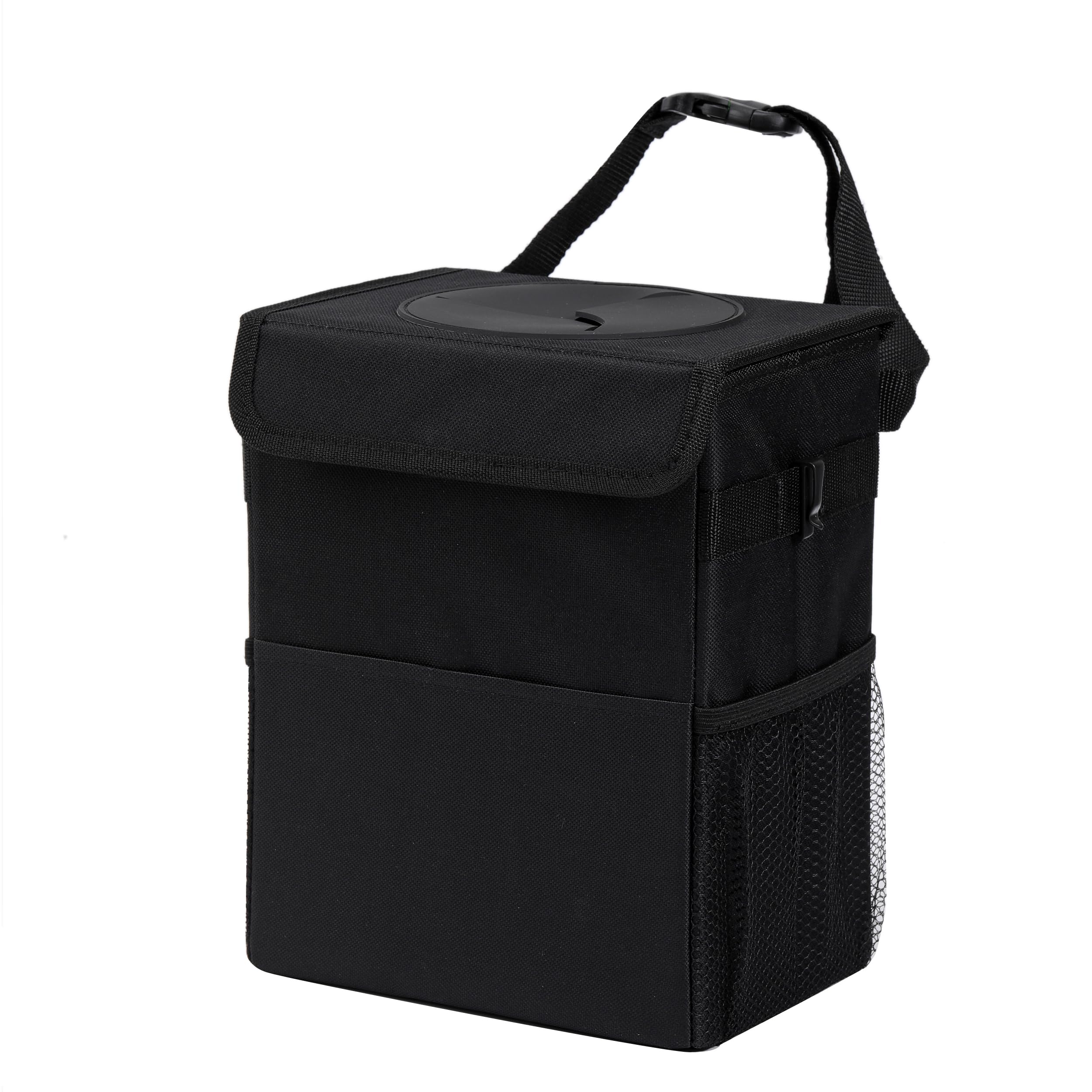 AOKJOY car garbage bin with lid keeps odors contained during trips