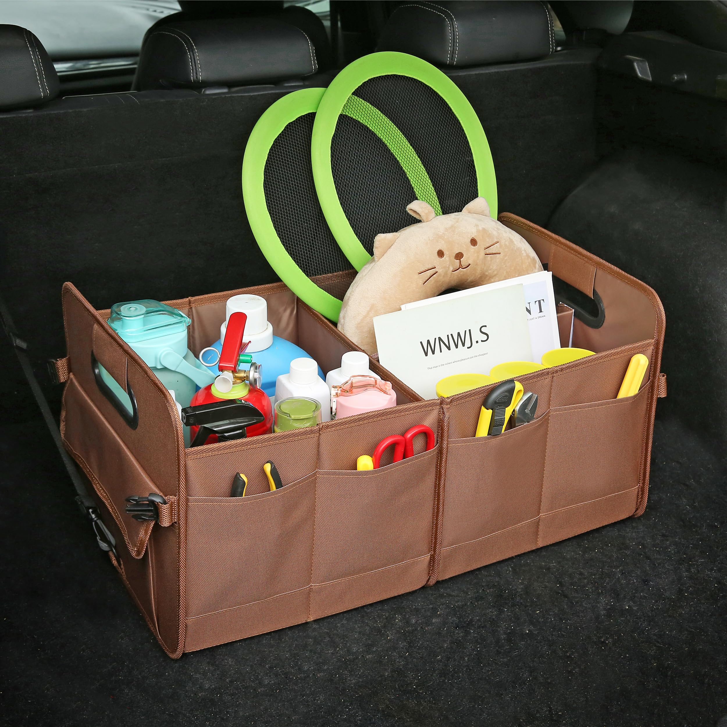 AOKJOY trunk organizer close-up shows durable 600D Oxford fabric