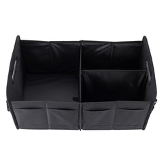 AOKJOY trunk organizer with multiple compartments for groceries and tools.