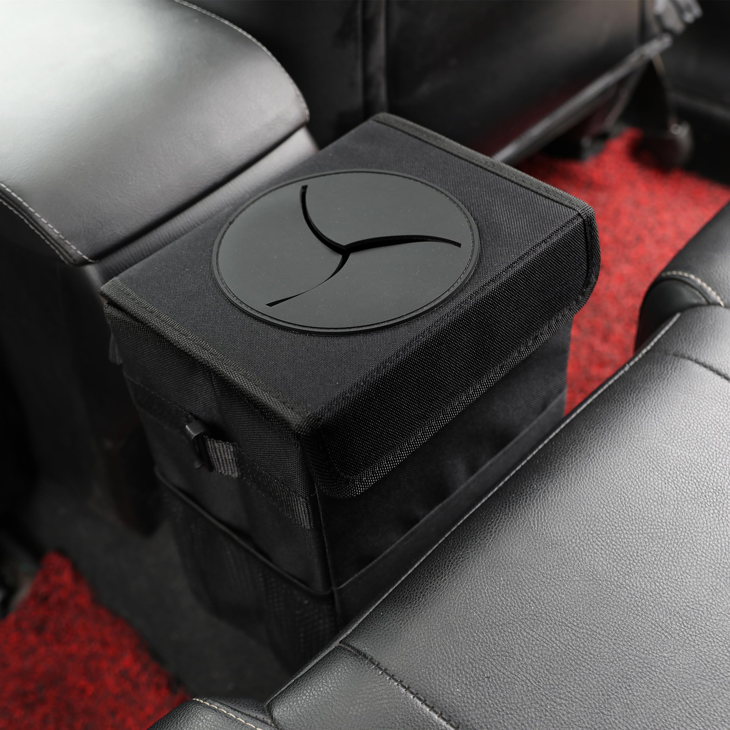 AOKJOY suv trash bin in black blends with interiors