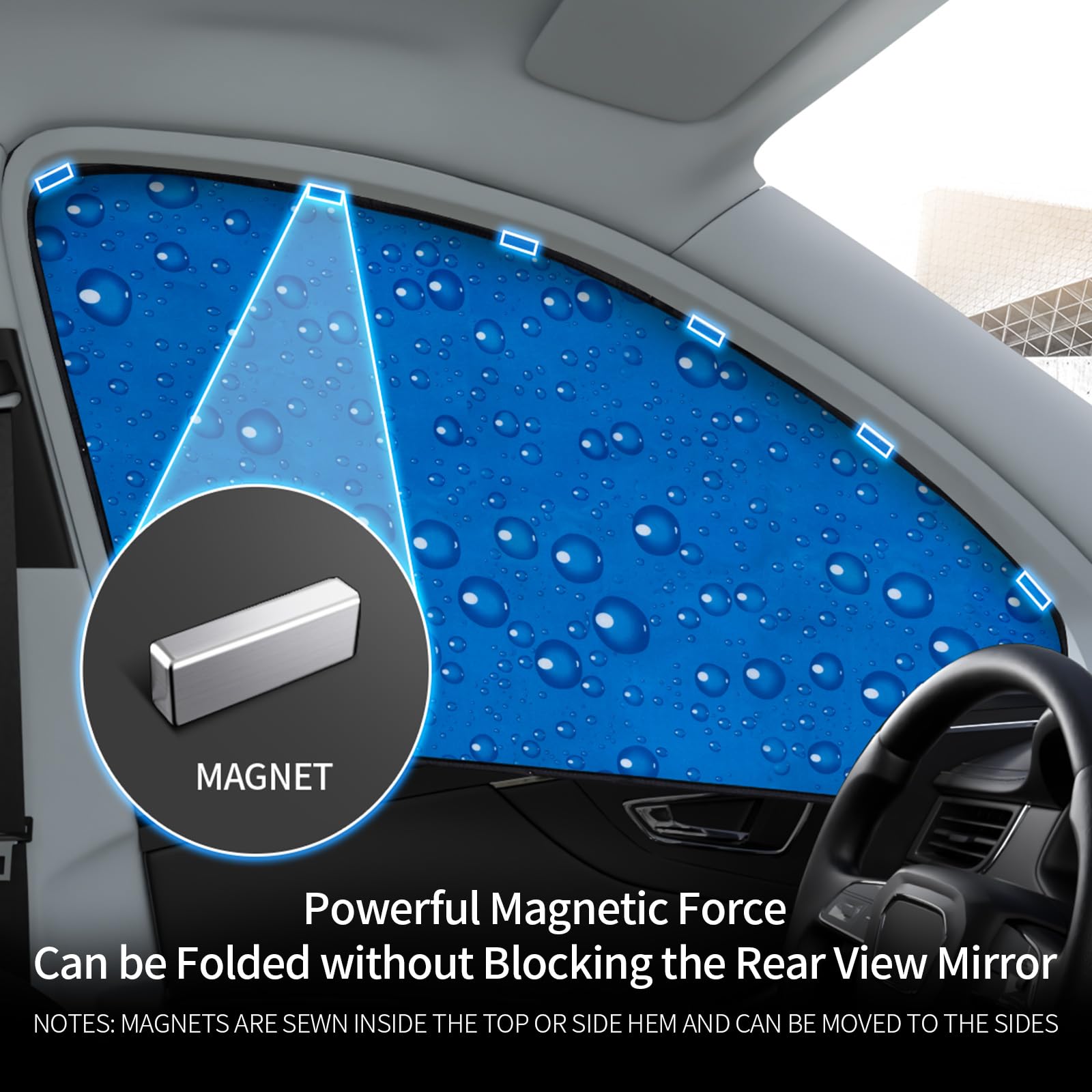 Aokway front-right sunshade provides cooler driver area and reduced glare