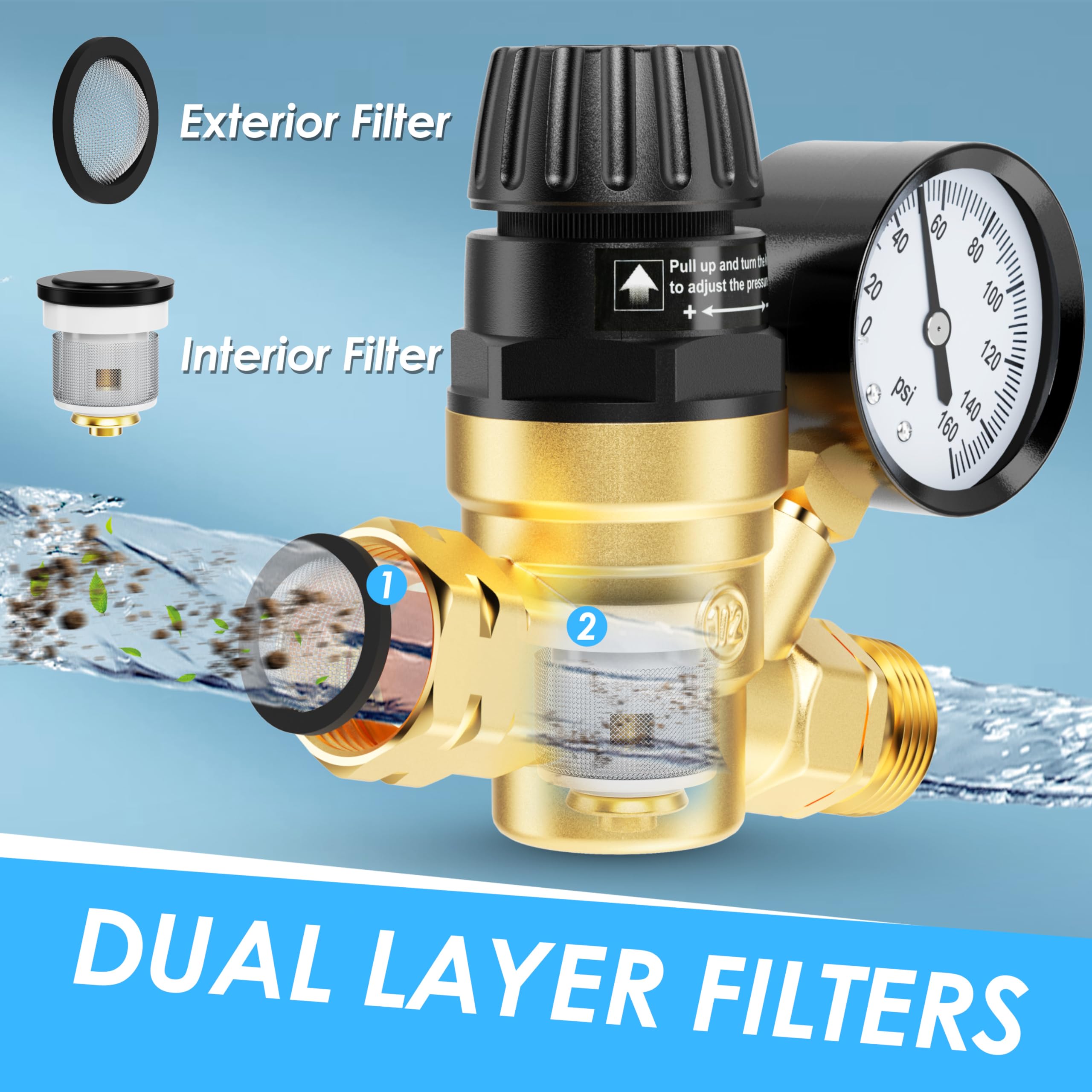 Aolink adjustable valve allows fine-tuning to protect RV plumbing.