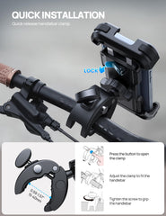 Aomiker bike phone holder one-second release for tool-free mounting.