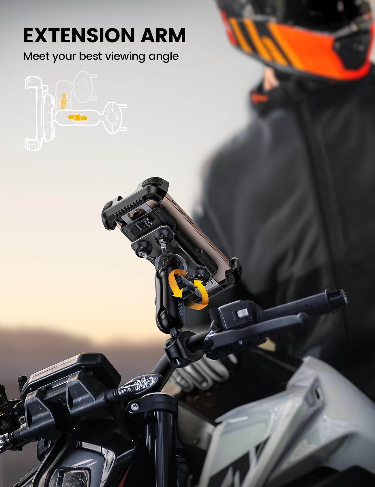 Dual vibration dampener reduces ride vibrations for safer viewing.