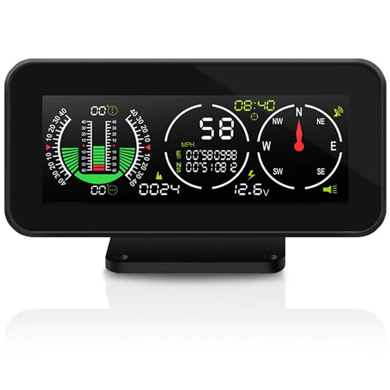AOMOSUR car inclinometer dashboard mph-kmh display for real-time speed awareness.