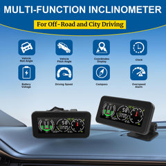 AOMOSUR tilt-angle indicator roll-pitch helps monitor vehicle tilt on rough terrain.