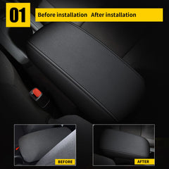 AOMSAZTO center-console protector for Maxima adds a premium leather look.