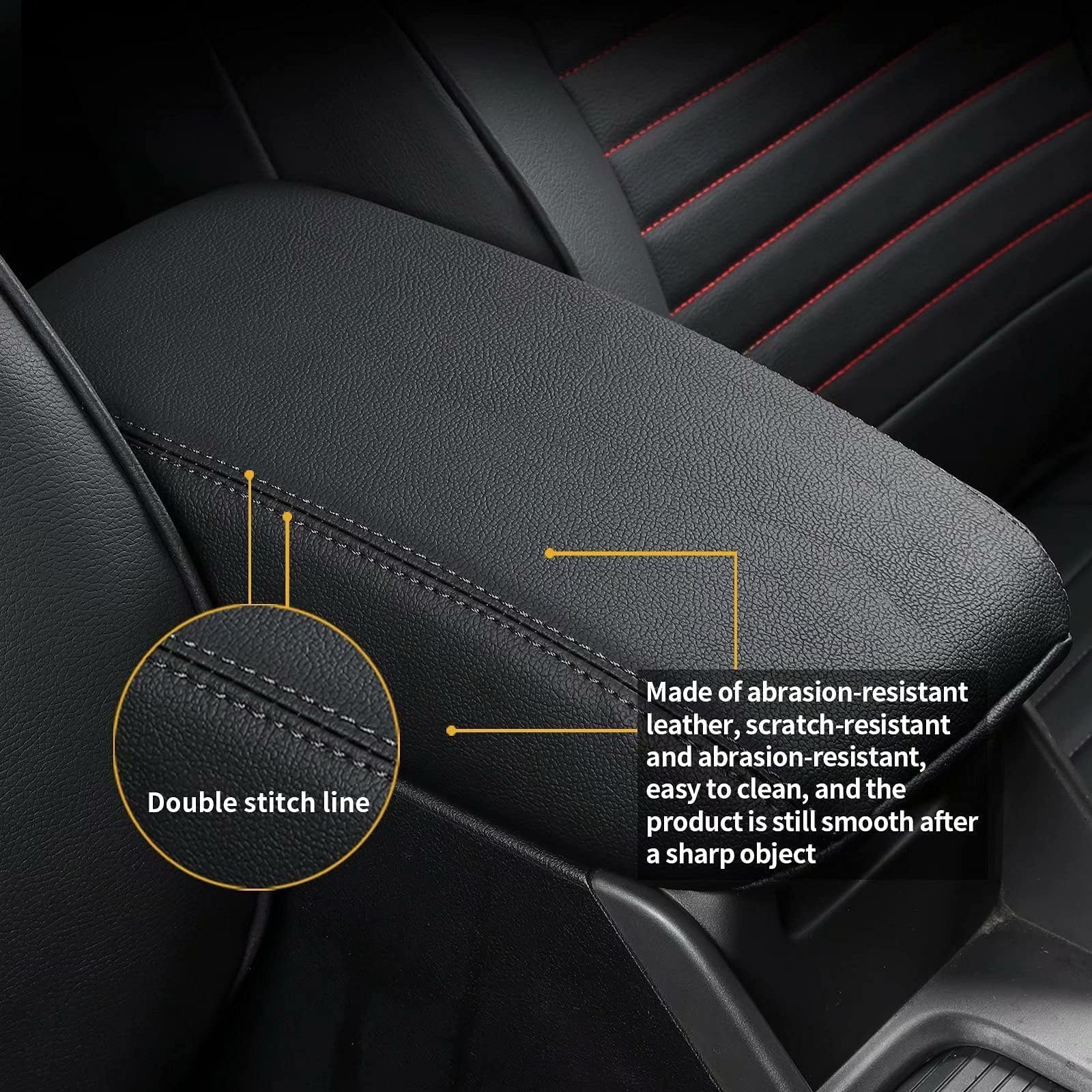 Stitching detail on the AOMSAZTO Equinox armrest cover for durability.