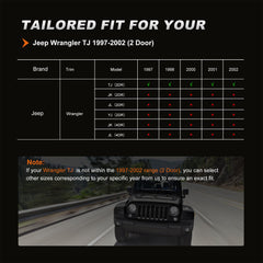 AOMSAZTO rear seat cover for Jeep Wrangler 1997–2002 guards fur and mess.