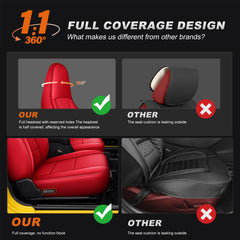 AOMSAZTO leather-look seat cover adds interior comfort and style.
