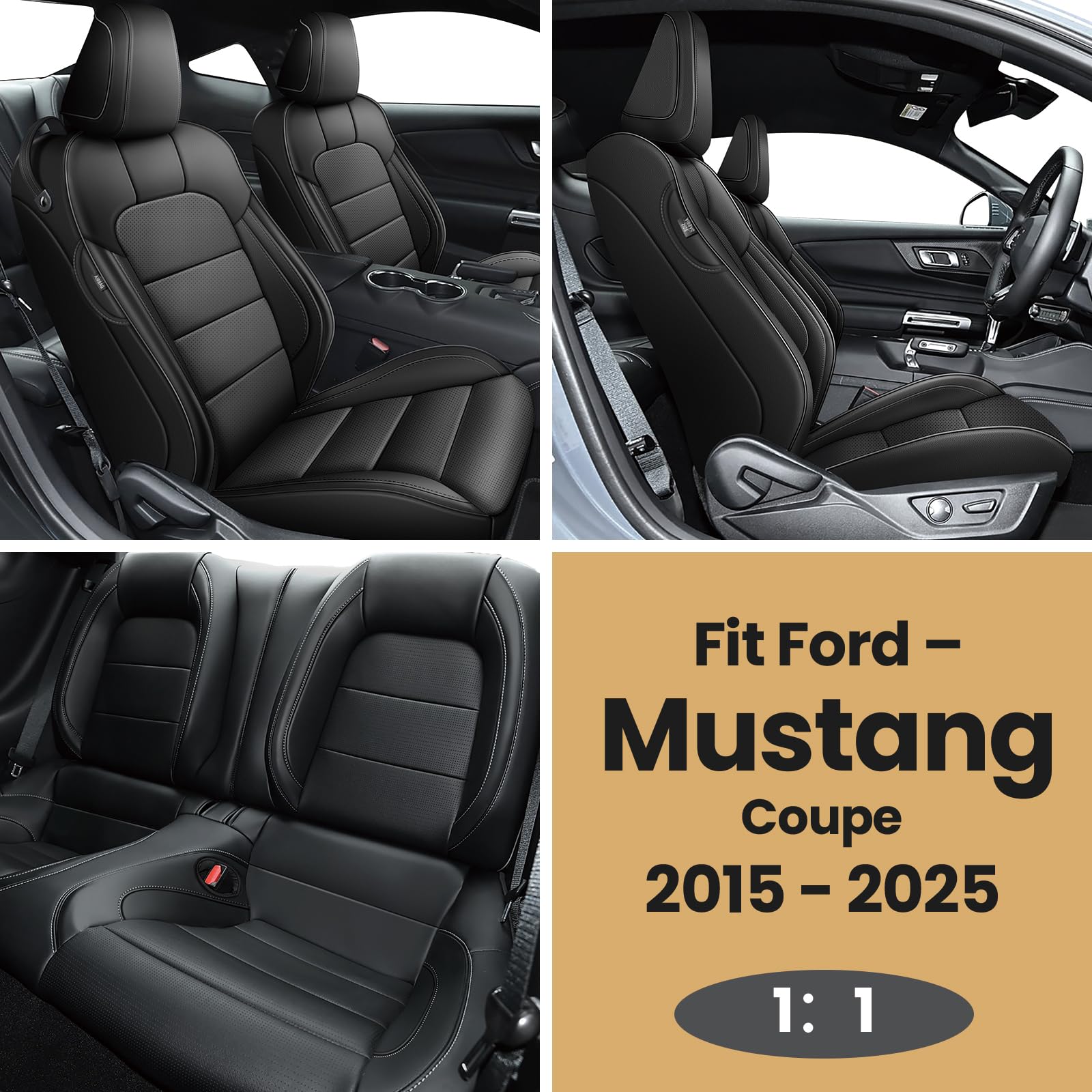 AOMSAZTO Mustang rear seat cover provides full coverage for shared rides