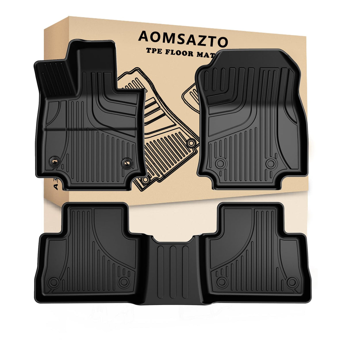 AOMSAZTO Rav4 front mats offer full-coverage, all-weather protection.