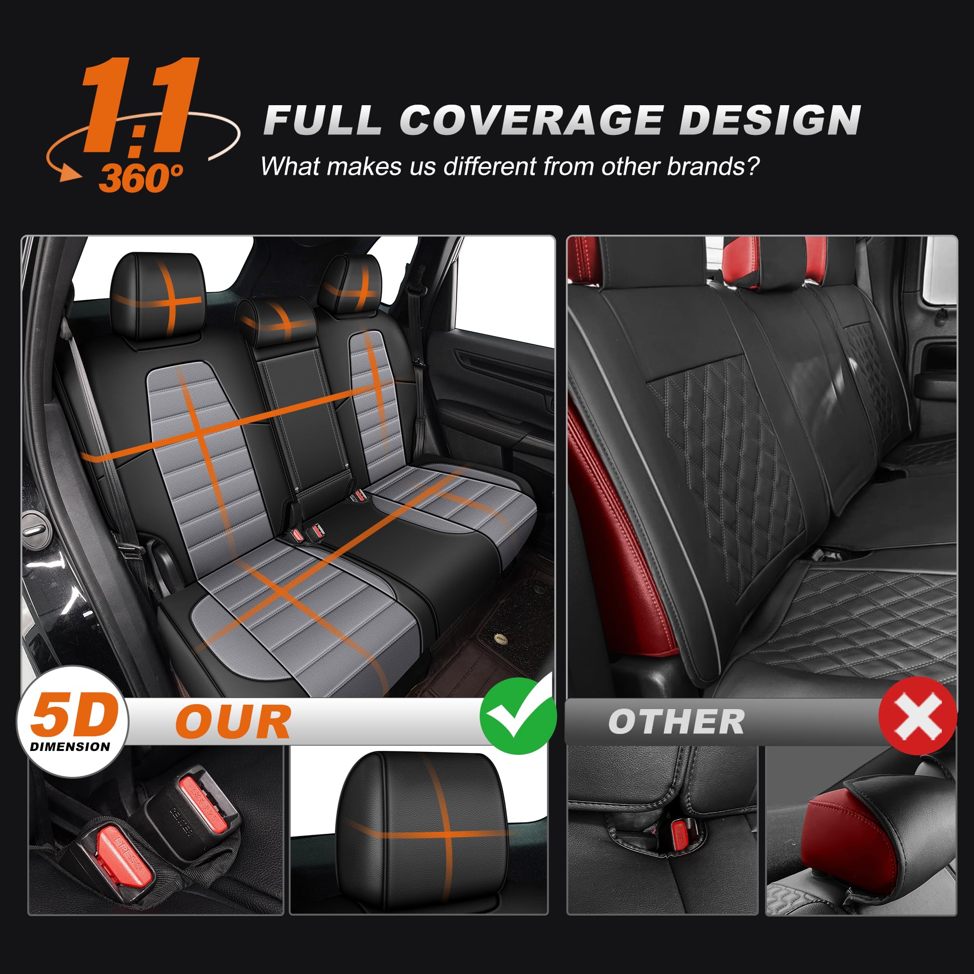 AOMSAZTO 360-wrap seat cover provides complete seat protection without restricting movement