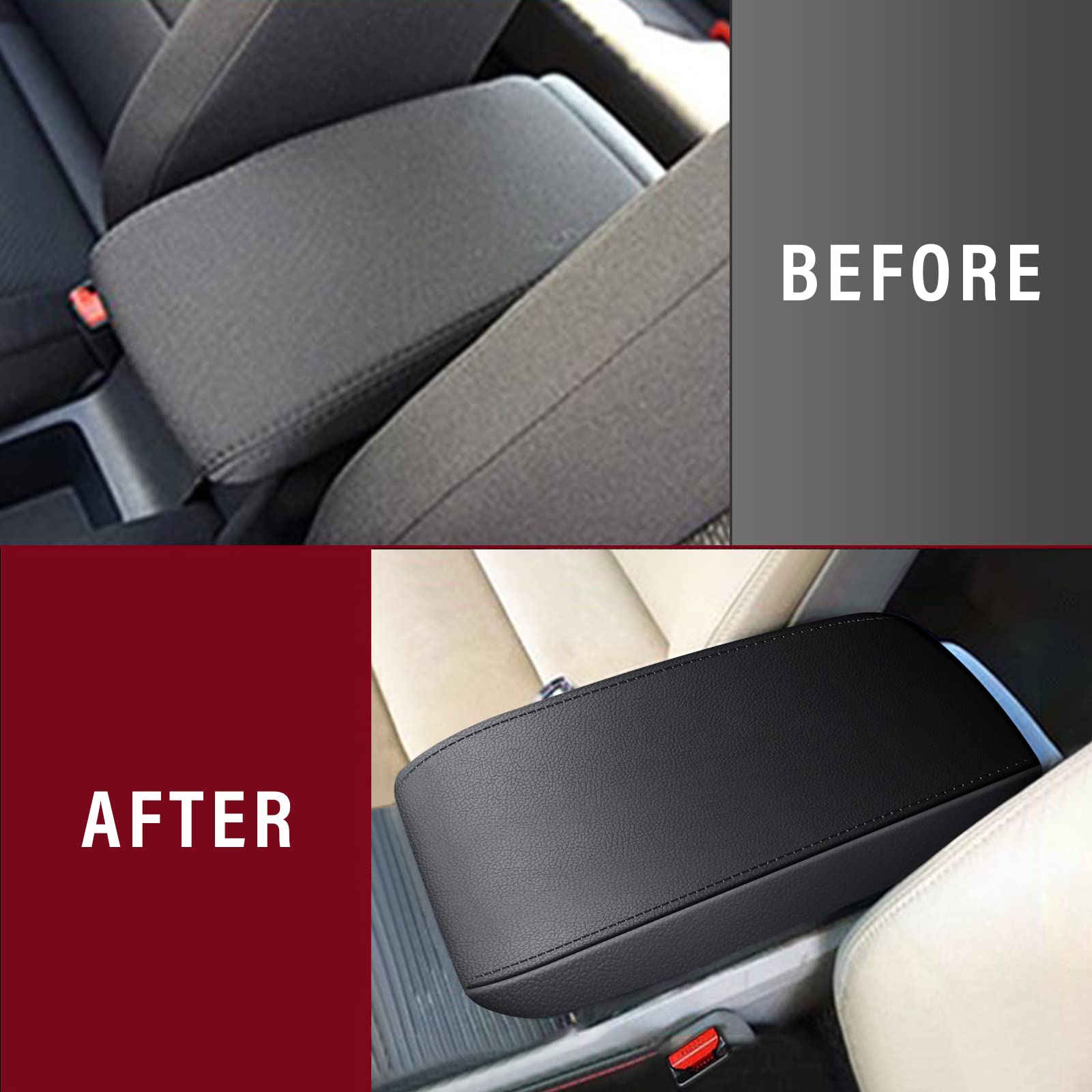 AOMSAZTO center console armrest cover features dual elastic bands for a secure fit.