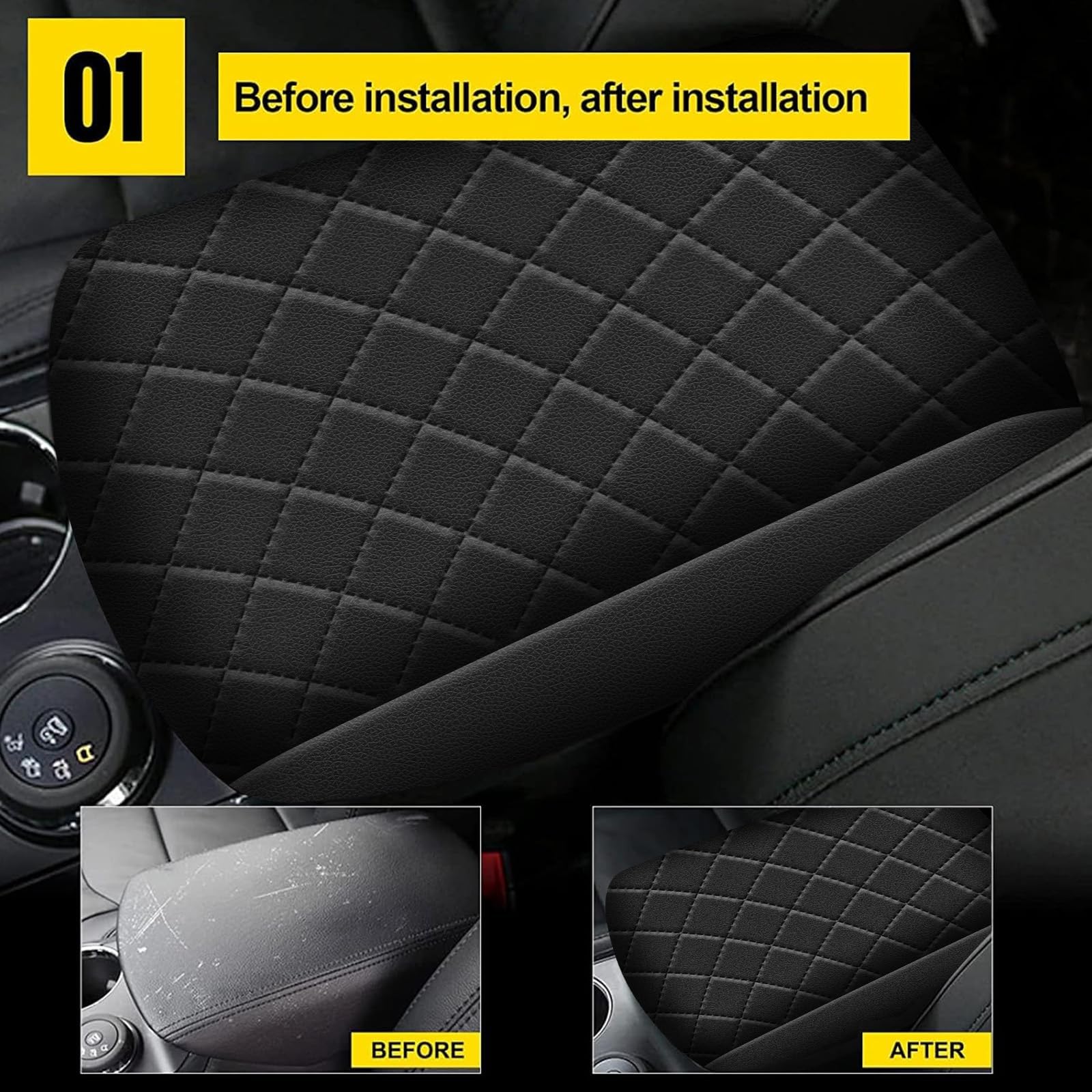 AOMSAZTO armrest pad in soft leather enhances cabin comfort.