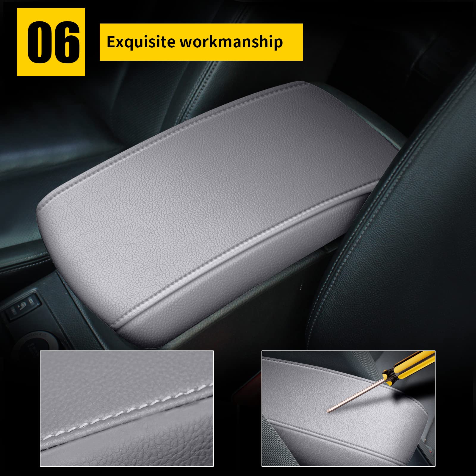 AOMSAZTO grey armrest enhances the Civic interior aesthetics.