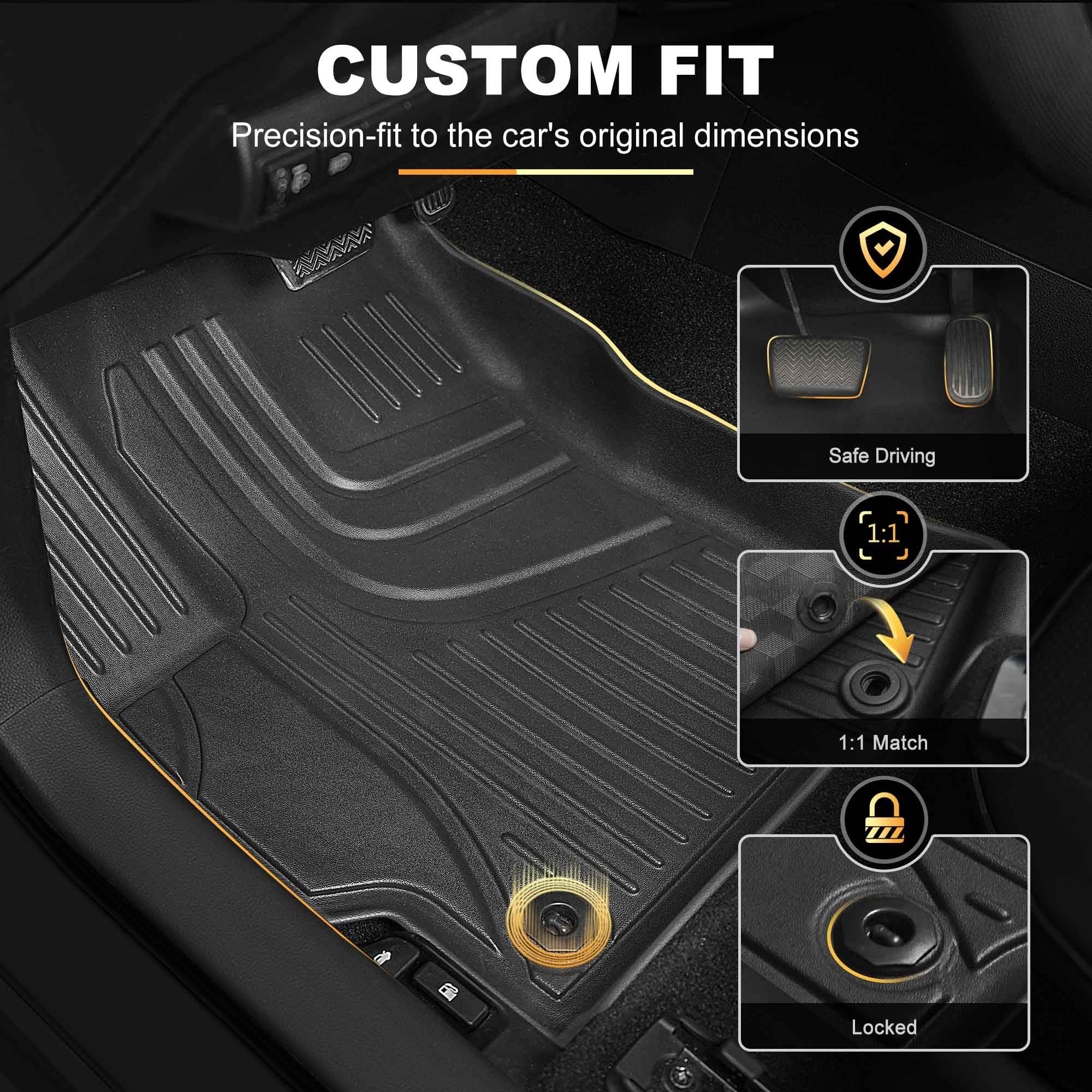 AOMSAZTO full-set mats highlight textured surface for secure footing.