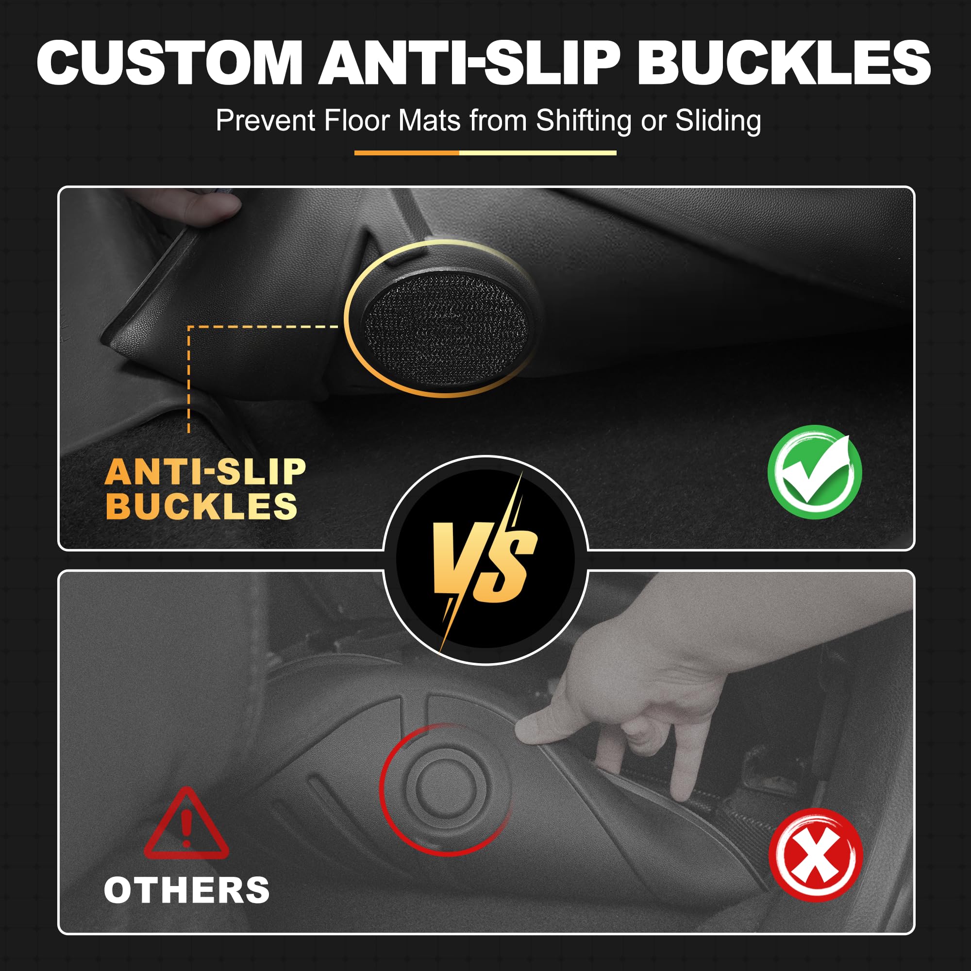 AOMSAZTO non-slip anchors align with factory hooks for steady placement.