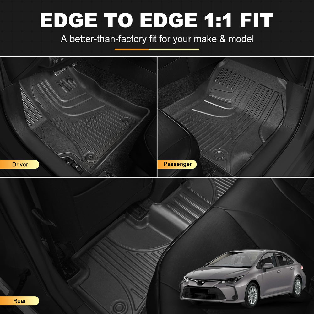 AOMSAZTO Corolla rear-row mats protect against dirt and moisture.
