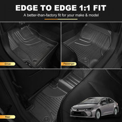 AOMSAZTO Corolla rear-row mats protect against dirt and moisture.