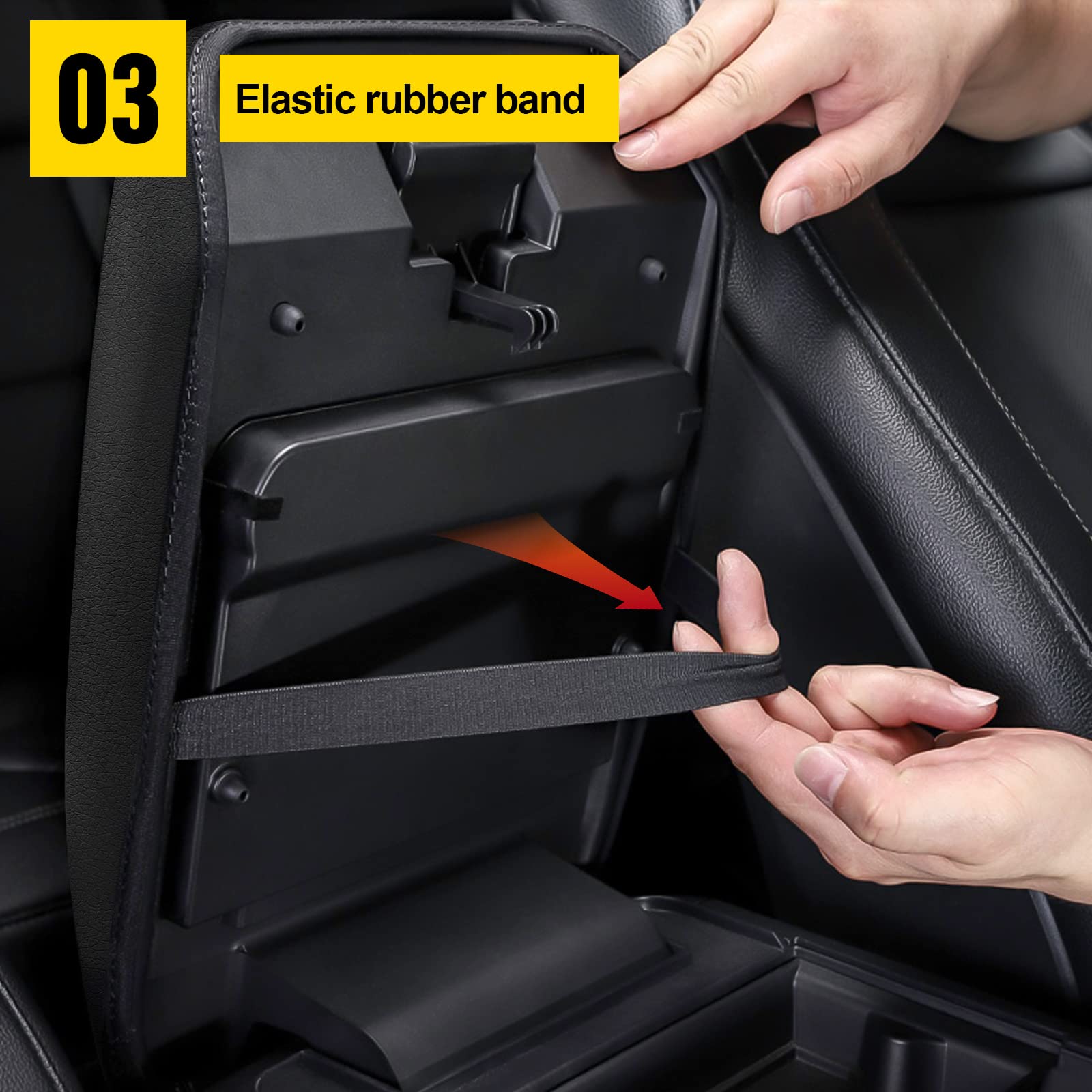 Easy-install elastic straps on AOMSAZTO armrest cover shown tool-free