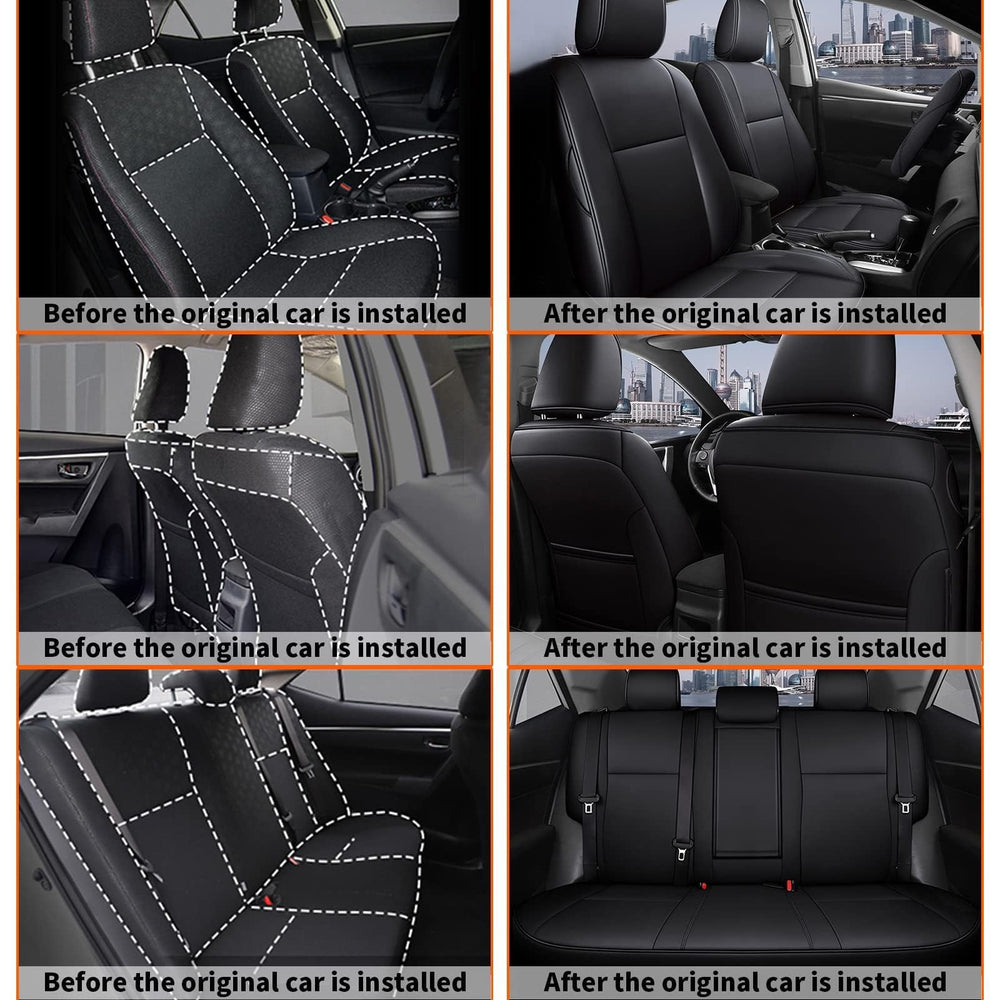 AOMSAZTO full-set seat covers provide cohesive styling across front and rear seats.