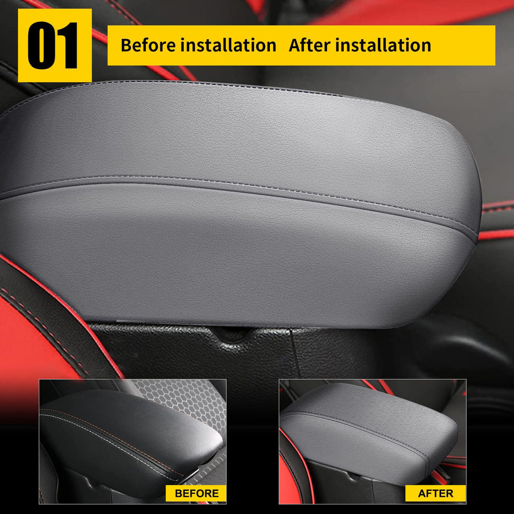 AOMSAZTO PU leather armrest cover close-up showing texture and durability.