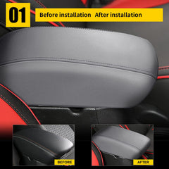 AOMSAZTO PU leather armrest cover close-up showing texture and durability.