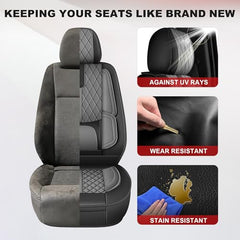 AOMSAZTO seat cover installation in progress for Ford trucks.