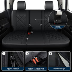 AOMSAZTO front-seat 360-degree coverage with four-zipper design for snug protection.