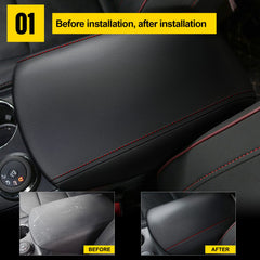 Stitch-detail on AOMSAZTO armrest cover highlighting red accents