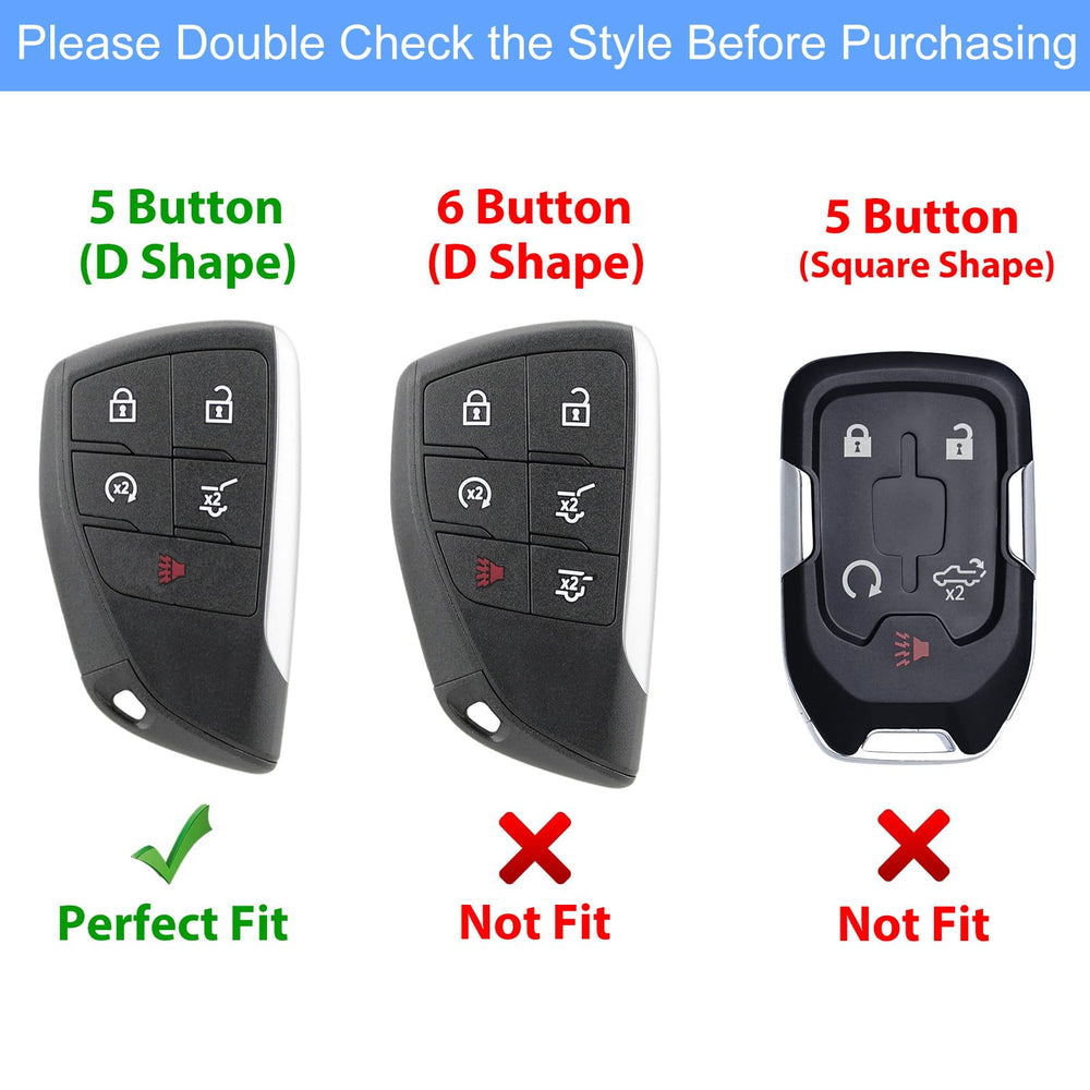 Aoocar leather key fob cover for Chevy Silverado Suburban provides durable protection in black.