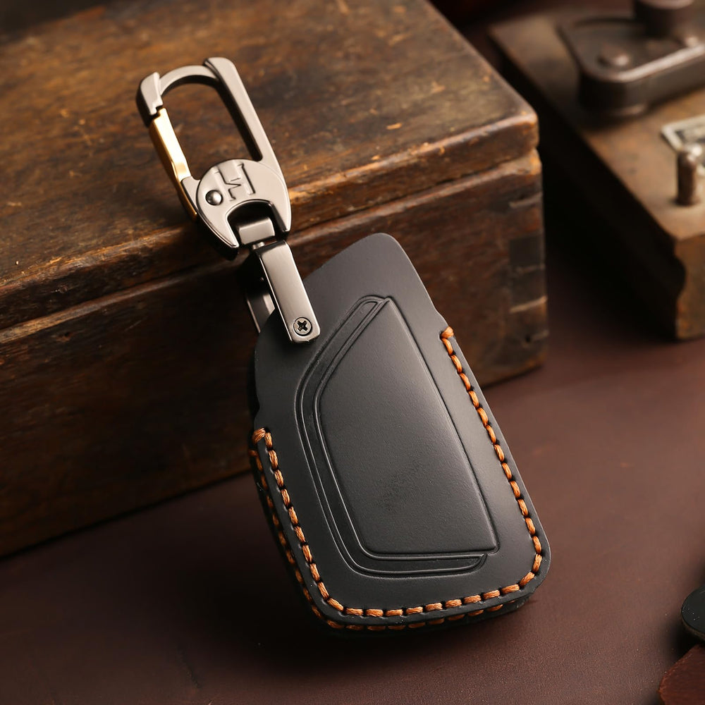 Aoocar leather key fob cover for Buick Envision 5-button protects keys with refined texture.