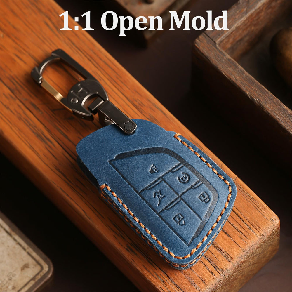 Aoocar retro-style leather key fob cover adds timeless charm while guarding the fob.