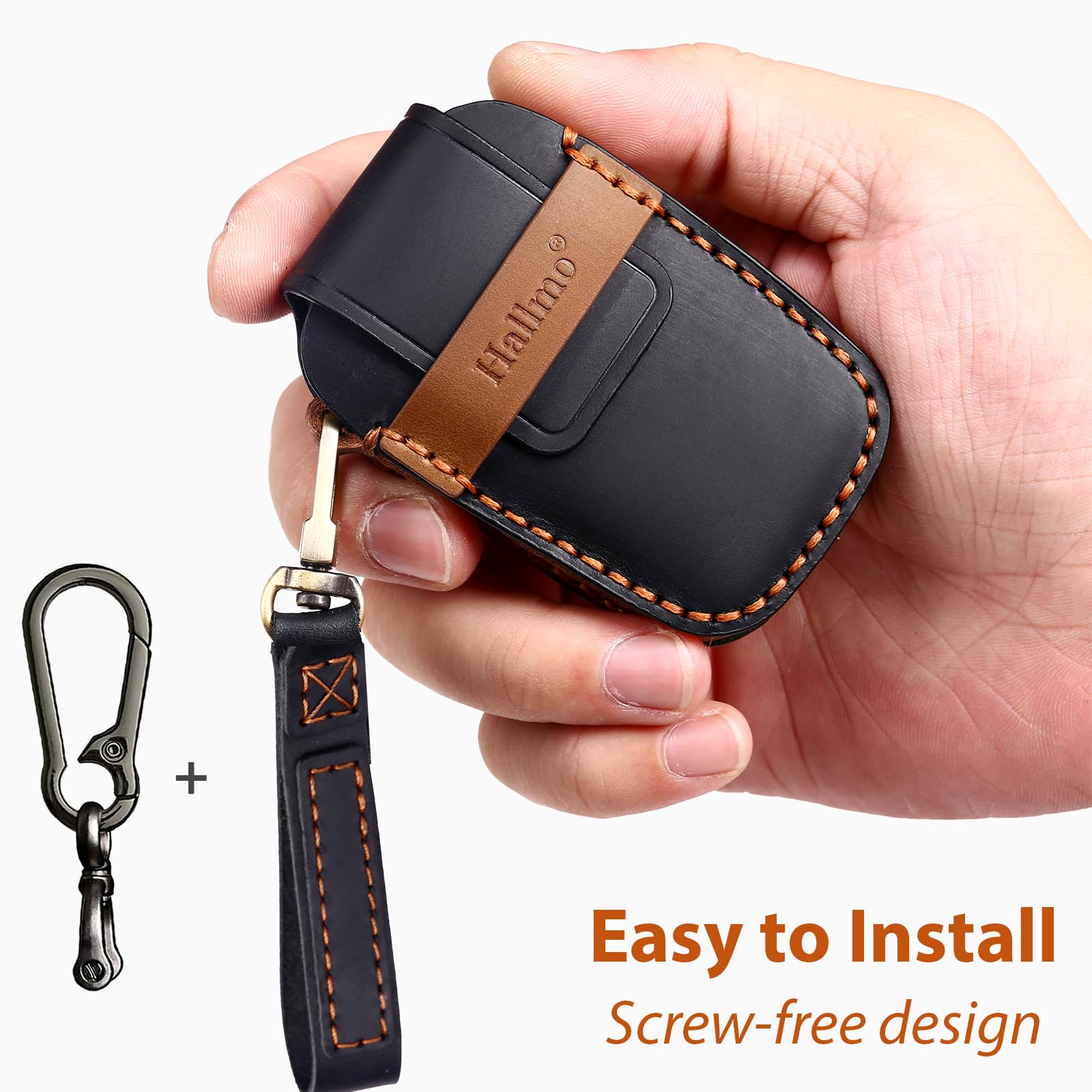 Aoocar retro style leather key fob cover adds timeless elegance.