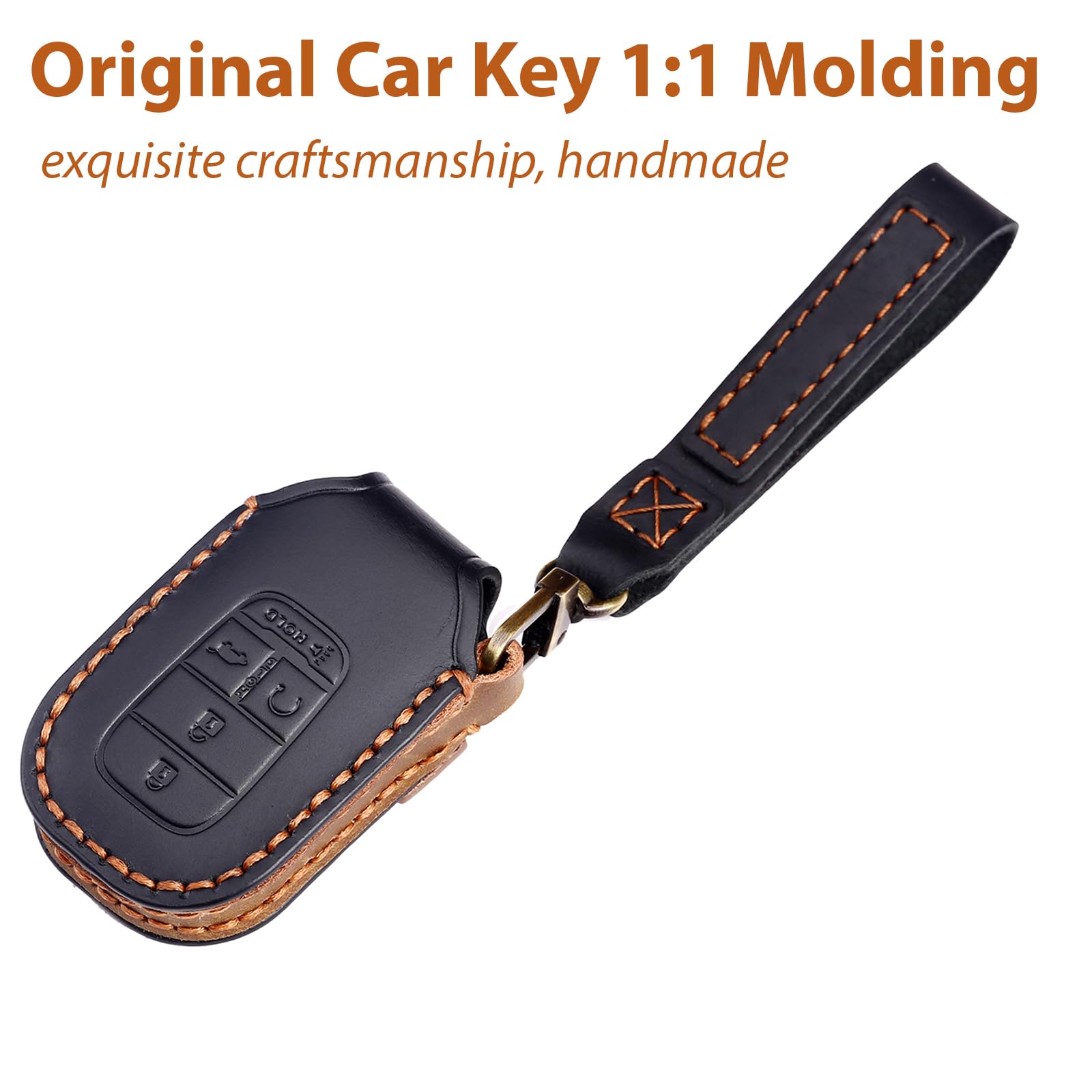 Aoocar zinc alloy buckle keychain provides secure attachment.