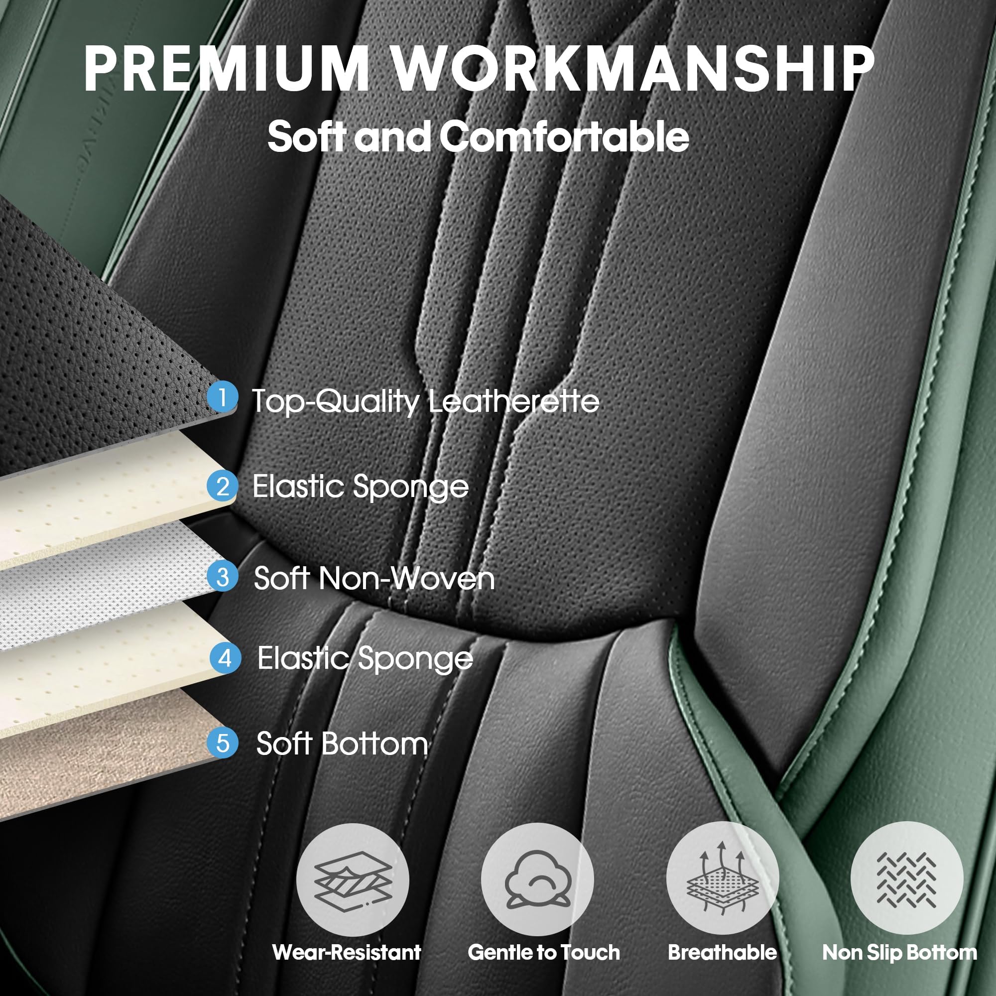 AOOG seat covers with non-slip bottom stay in place during drives
