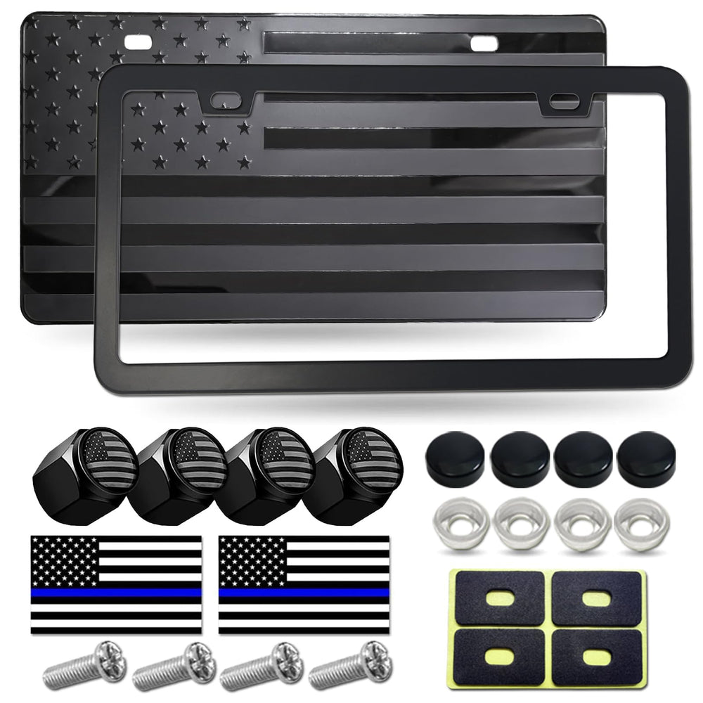 AOOTF American flag front license plate with 3D embossing for bold front-end appeal.
