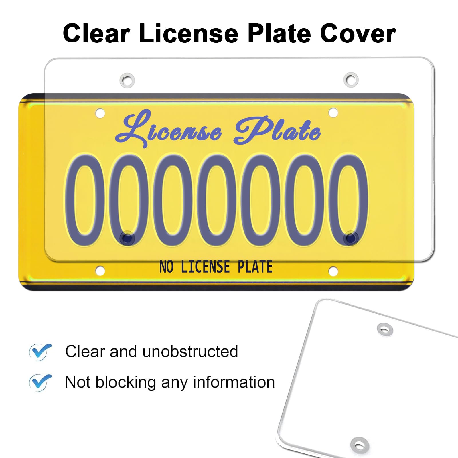 AOOTF license plate cover clear rear view shields from weather and wear
