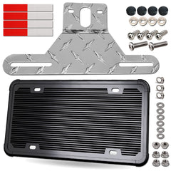 AOOTF trailer license plate bracket in aluminum provides strong rustproof support for trailers.