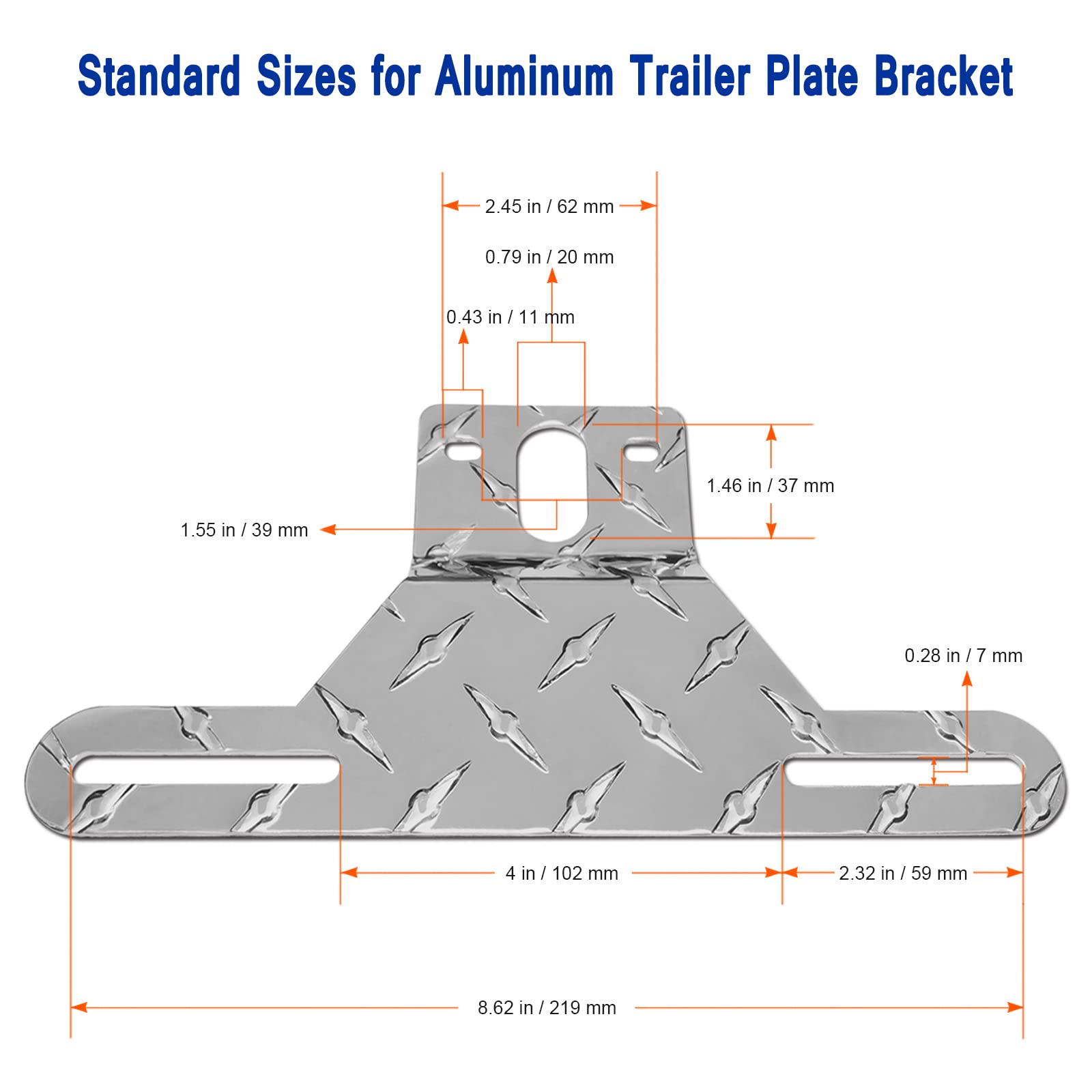 AOOTF universal license plate light mounting for trucks and RVs, fits multiple plates.