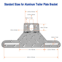AOOTF universal license plate light mounting for trucks and RVs, fits multiple plates.