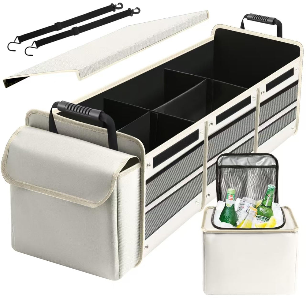 AOPHY car trunk organizer with insulated cooler bag keeps groceries fresh on road trips