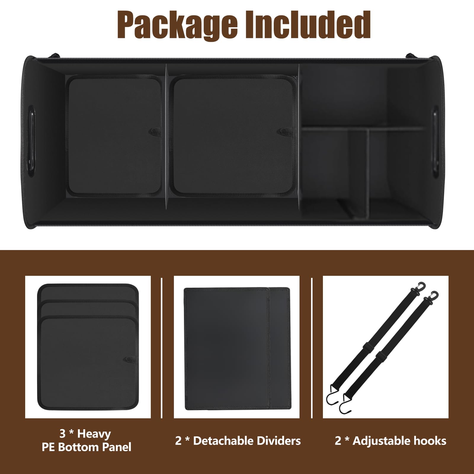 AOPHY leopard trunk organizer non-slip bottom prevents sliding during drives